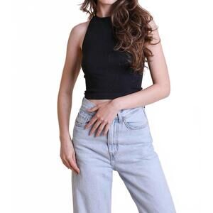 NEW LETO high neck racerback brami in black